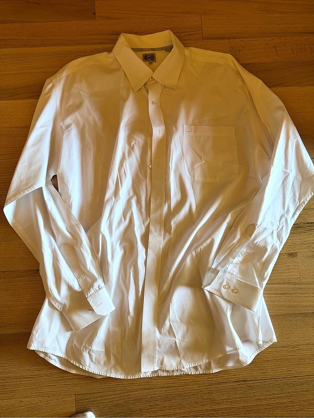 Cinch Men's Solid Classic Fit Button-Down Western Shirt White Button Down